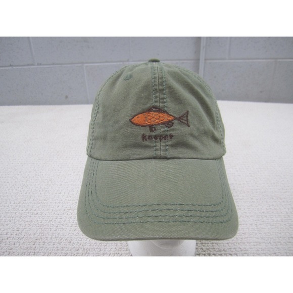 Life Is Good Hat Cap Strap Back Green Embroidered Fish Keeper Outdoors Mens - Picture 1 of 8